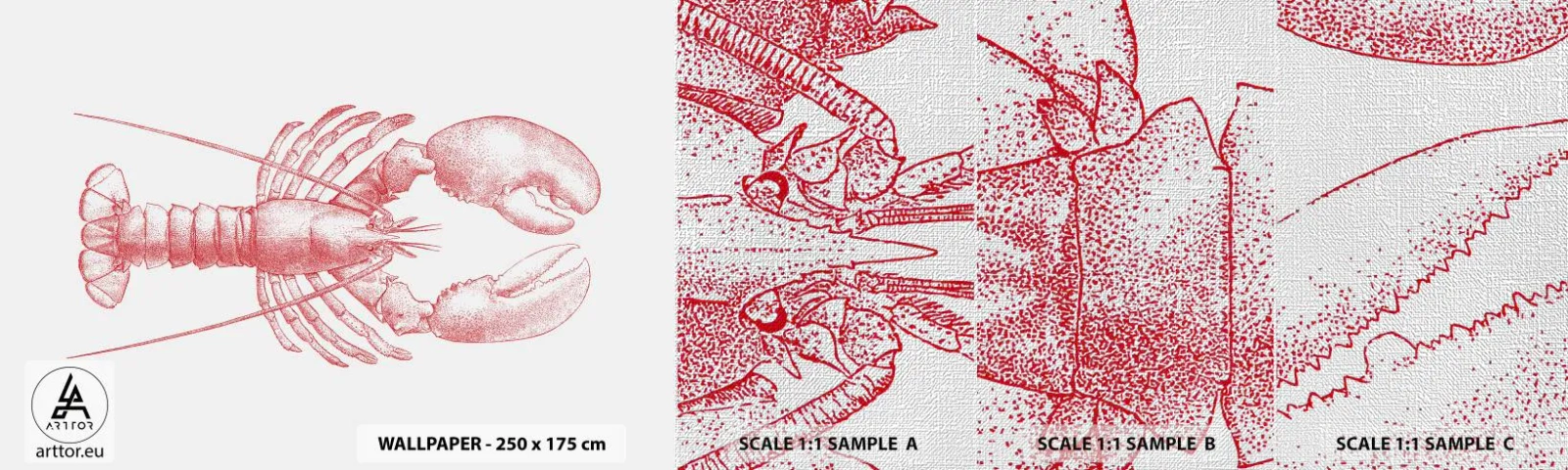 Échantillon de Papier Peint Premium Canvas - Un homard digne d'Homère - Homard, Fruit de mer, Fruits de mer - 100x30 cm