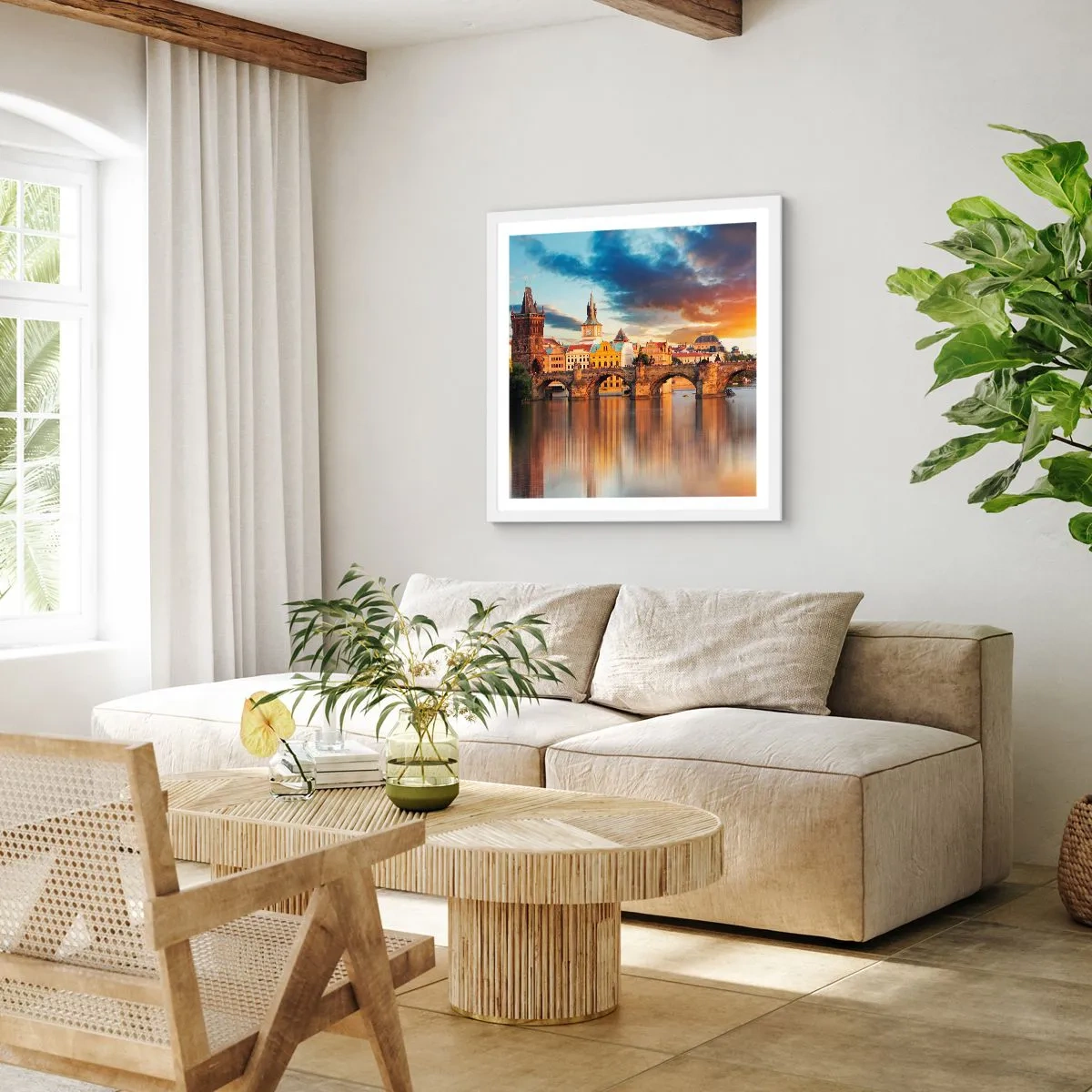 Affiche dans un cadre blanc - Poster - Belle depuis des lustres - 50x50 cm