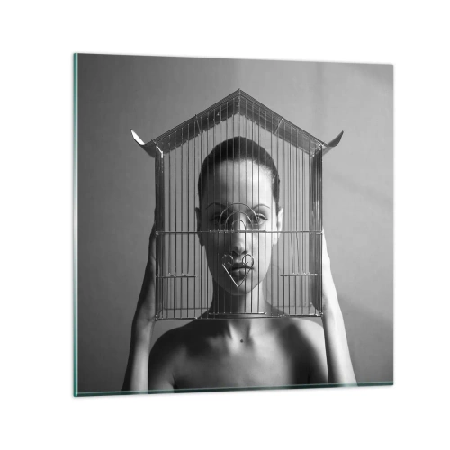 Impression sur verre - Image sur verre - Portrait un peu surréaliste - 60x60 cm