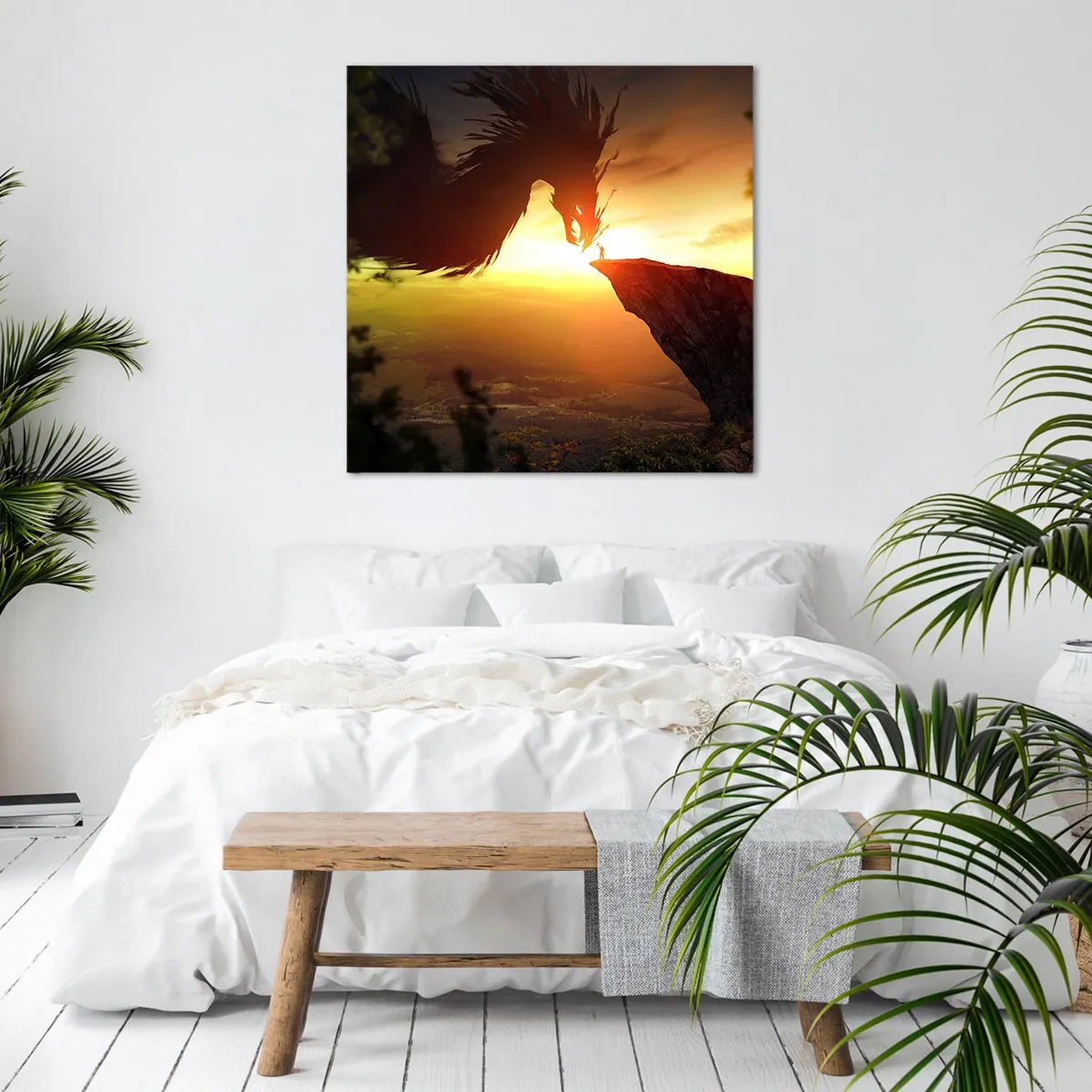 Impression sur toile - Image sur toile - Chasseur de dragon - 70x70 cm