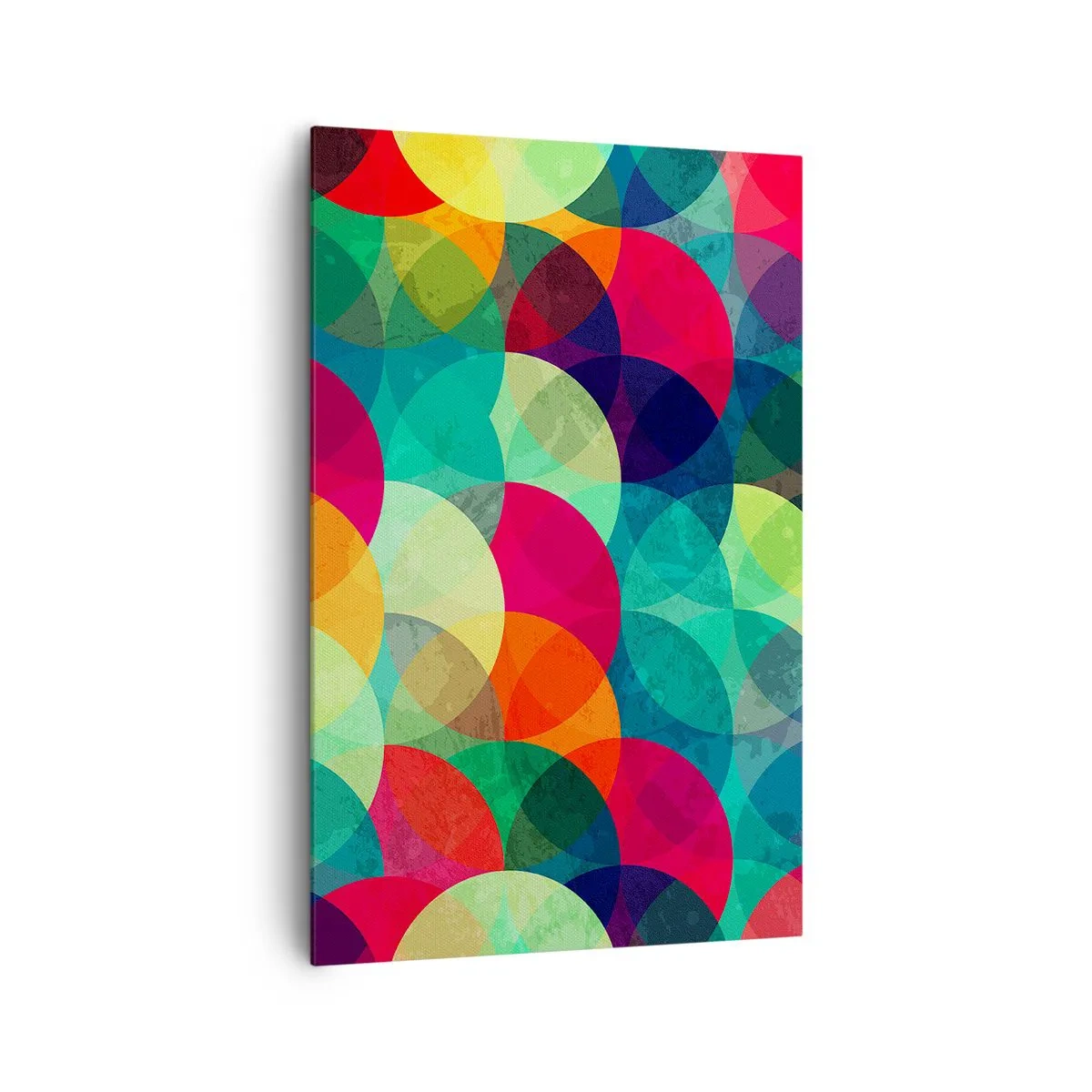 Impression sur toile - Image sur toile - Motifs géométriques colorés composés de cercles et de demi-cercles - 80x120cm - Ascension - Décoration murale moderne pour le salon et la chambre ARTTOR