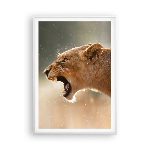 Affiche dans un cadre blanc - Poster - Essayez de ne pas écouter - 70x100 cm