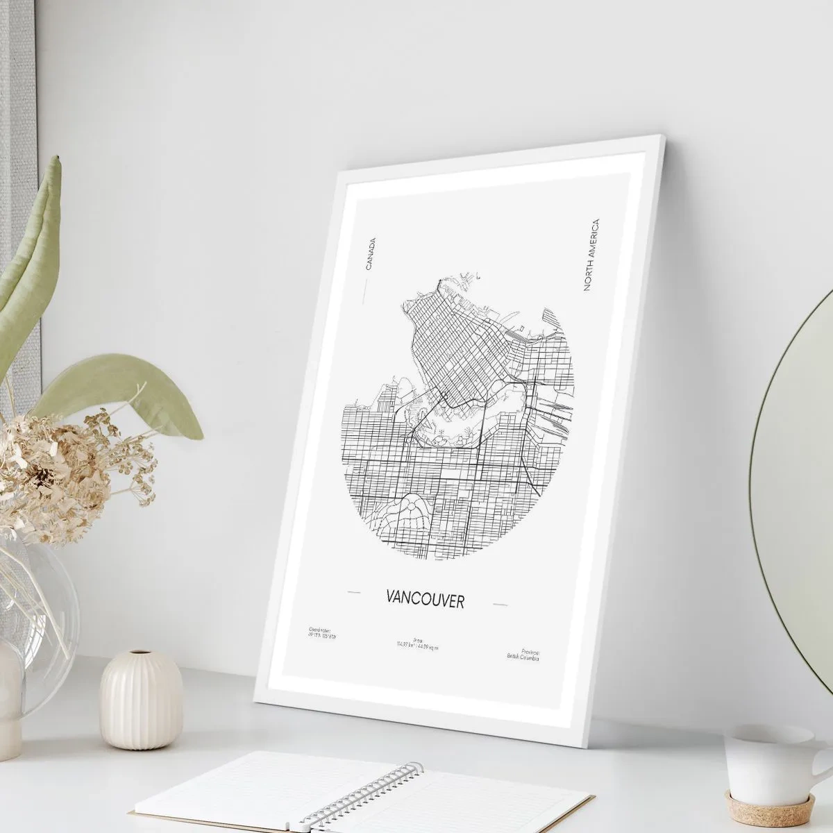 Affiche dans un cadre blanc - Poster - Anatomie de Vancouver - 61x91 cm