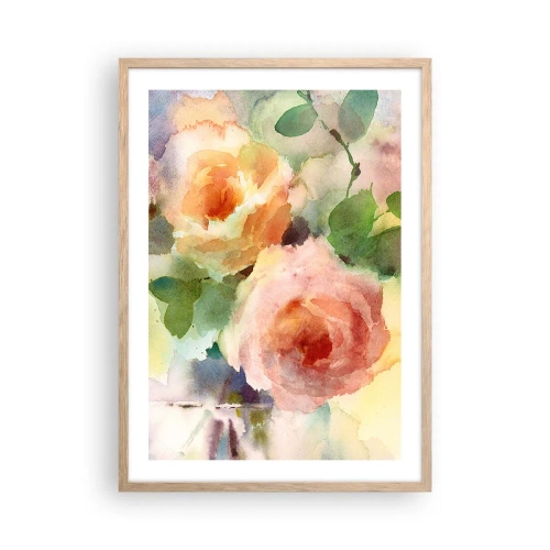 Affiche dans un chêne clair - Poster - Délicat comme l'aquarelle - 50x70 cm