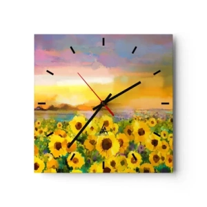 Horloge murale - Pendule murale - Le soleil lui-même est descendu sur terre - 40x40 cm