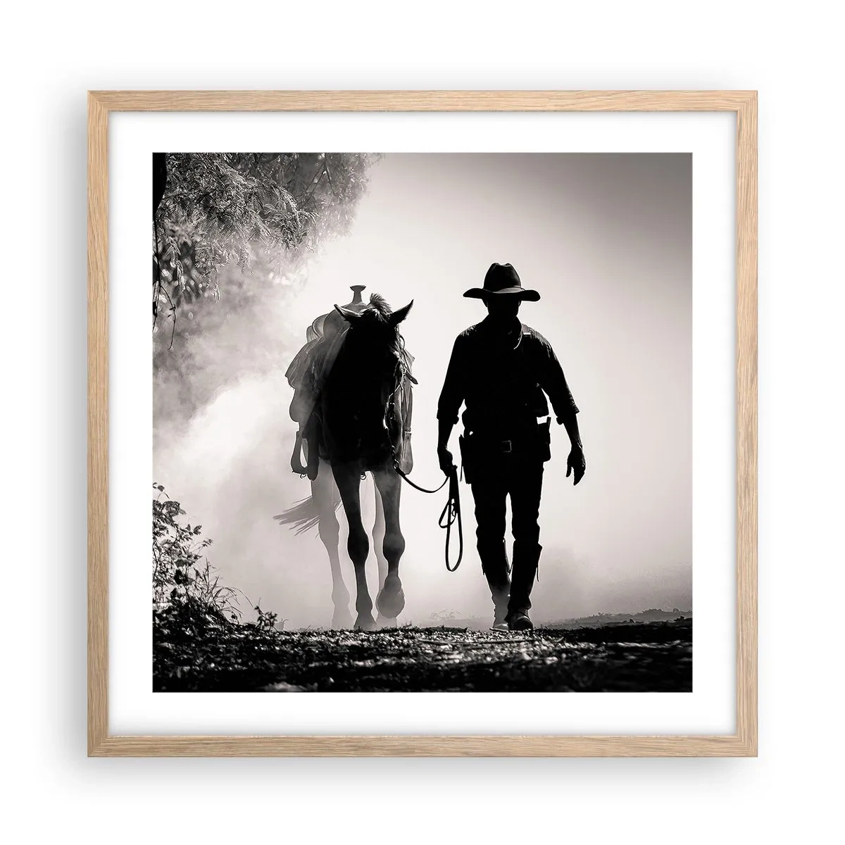 Affiche dans un chêne clair - Poster - Matinée texane - 50x50 cm