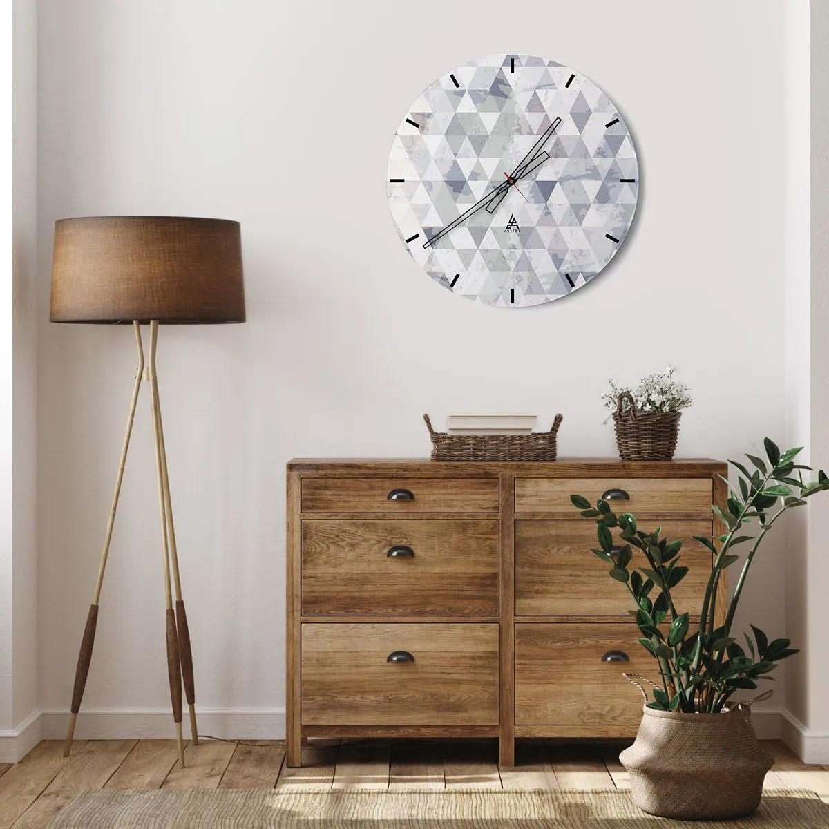 Horloge murale - Pendule murale - En rythme de trois - 30x30 cm