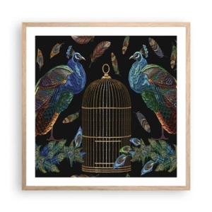 Affiche dans un chêne clair - Poster - En robes royales - 60x60 cm