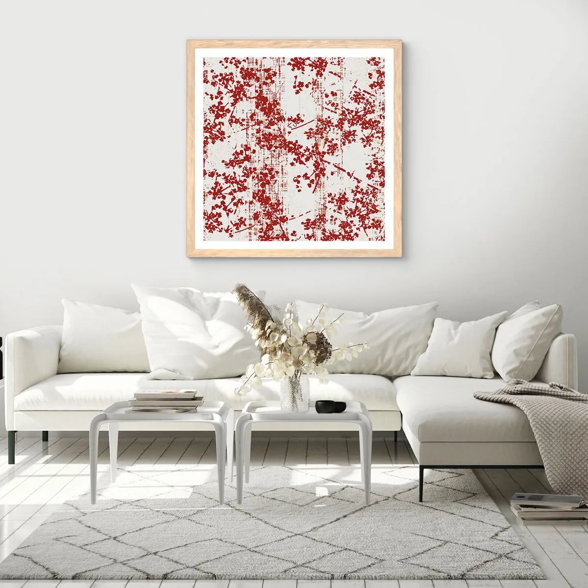 Affiche dans un chêne clair - Poster - Comme un calicot ancien - 30x30 cm