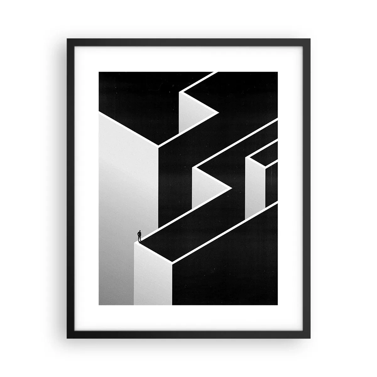 Affiche dans un cadre noir - Poster - La solitude au sommet - 40x50 cm