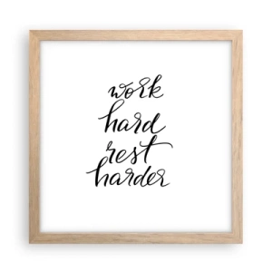 Affiche dans un chêne clair - Poster - Équilibre de vie - 30x30 cm