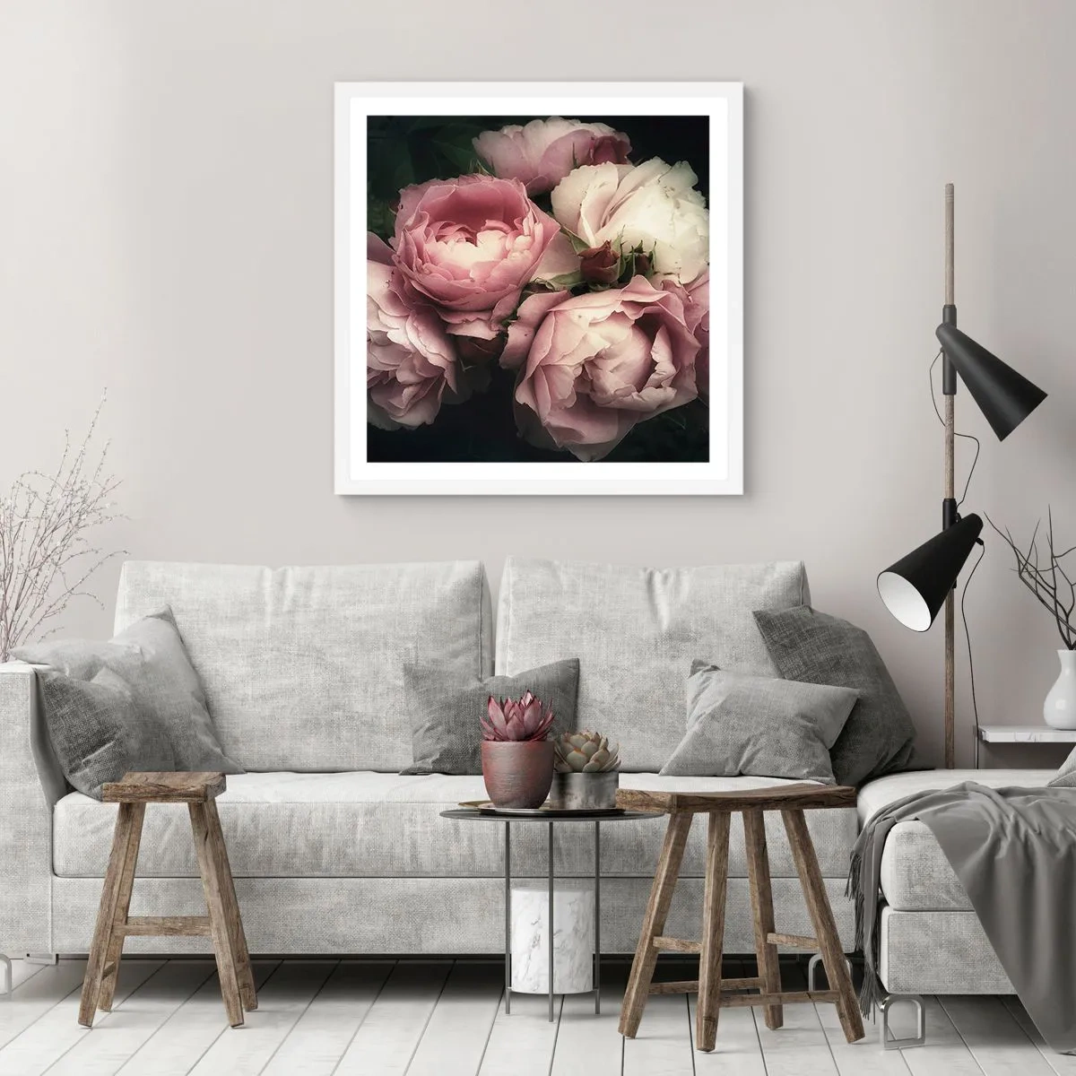 Affiche dans un cadre blanc - Poster - Le charme de la belle époque - 40x40 cm