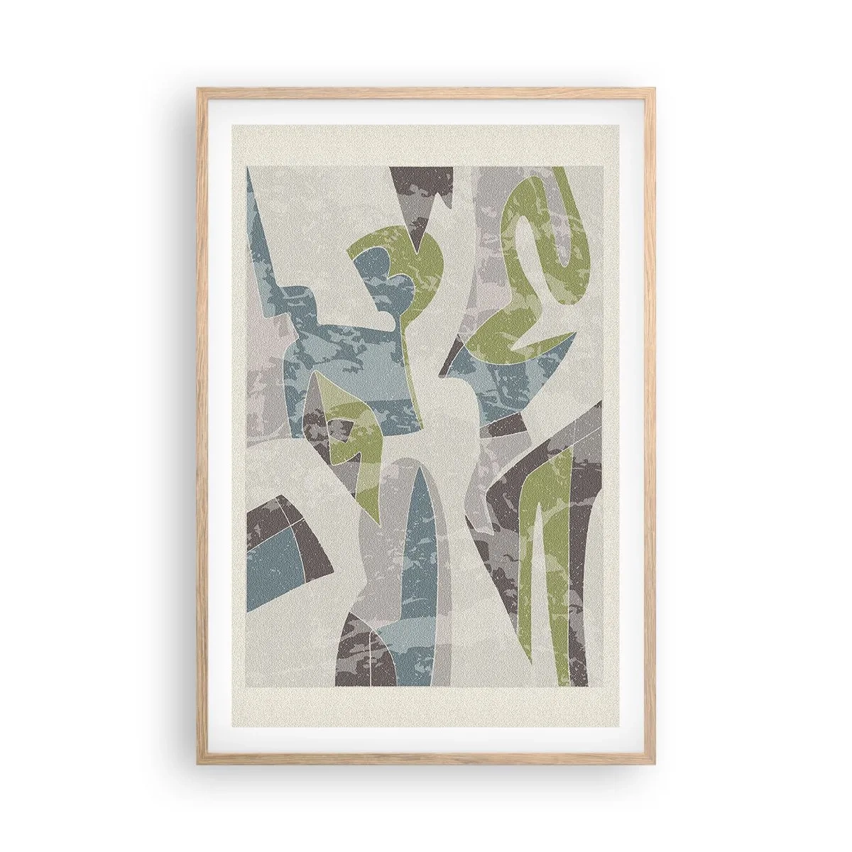 Affiche dans un chêne clair - Poster - Composition derrière la vitre - 61x91 cm