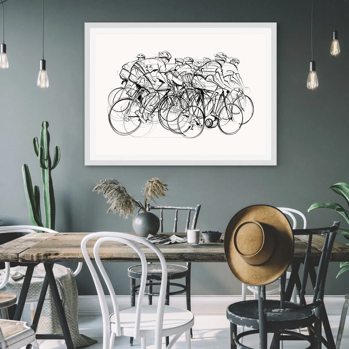 Affiche dans un cadre blanc - Poster - Ensemble en équipe - 50x40 cm