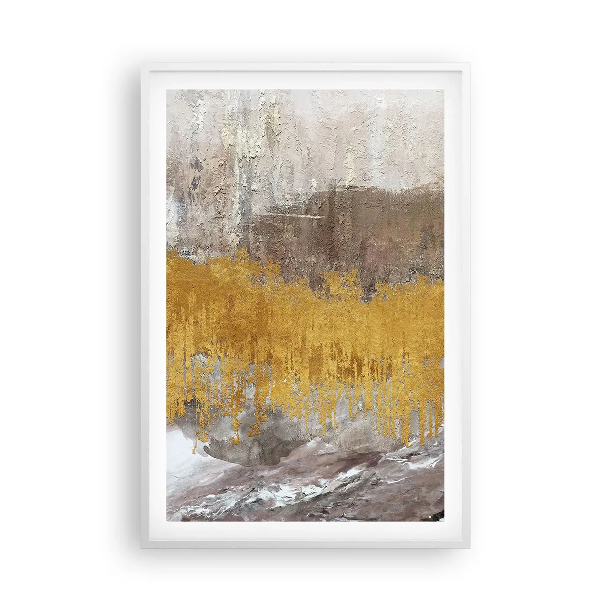 Affiche dans un cadre blanc - Poster - Une explosion d'or - 61x91 cm