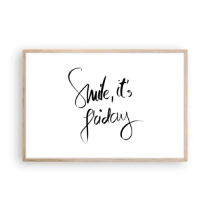 Affiche dans un chêne clair - Poster - Joie réelle - 91x61 cm