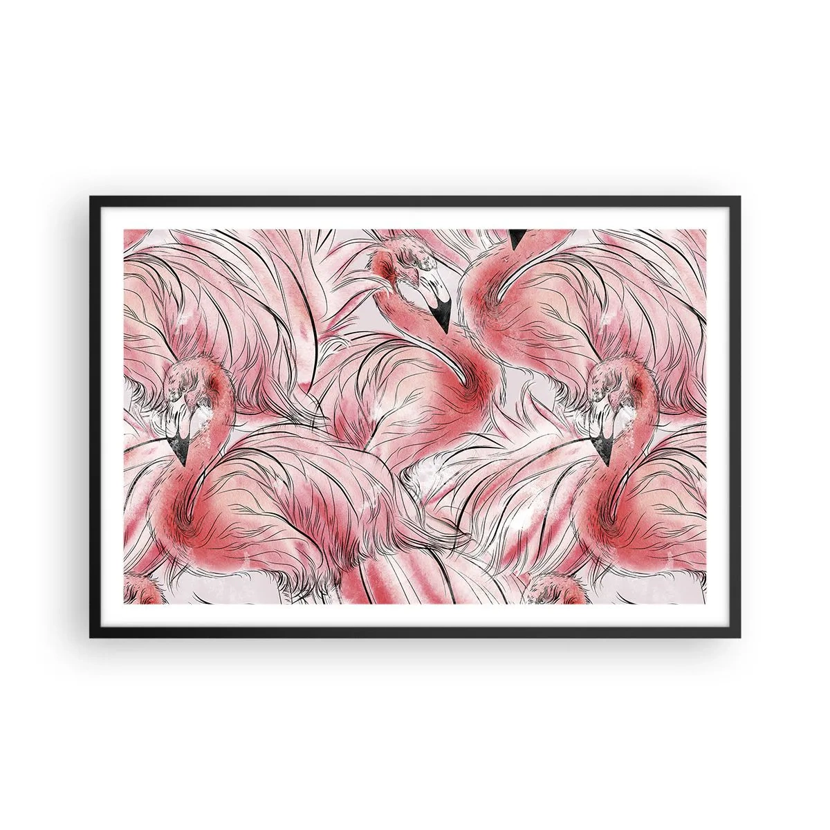 Affiche dans un cadre noir - Poster - Oiseau corps de ballet - 91x61 cm