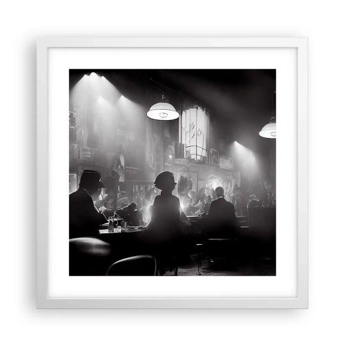 Affiche dans un cadre blanc - Poster - Dans une ambiance jazz - 40x40 cm