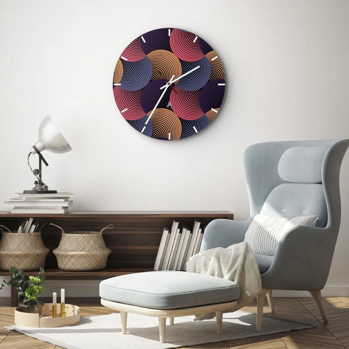 Horloge murale - Pendule murale - Dans un rythme circulaire - 40x40 cm