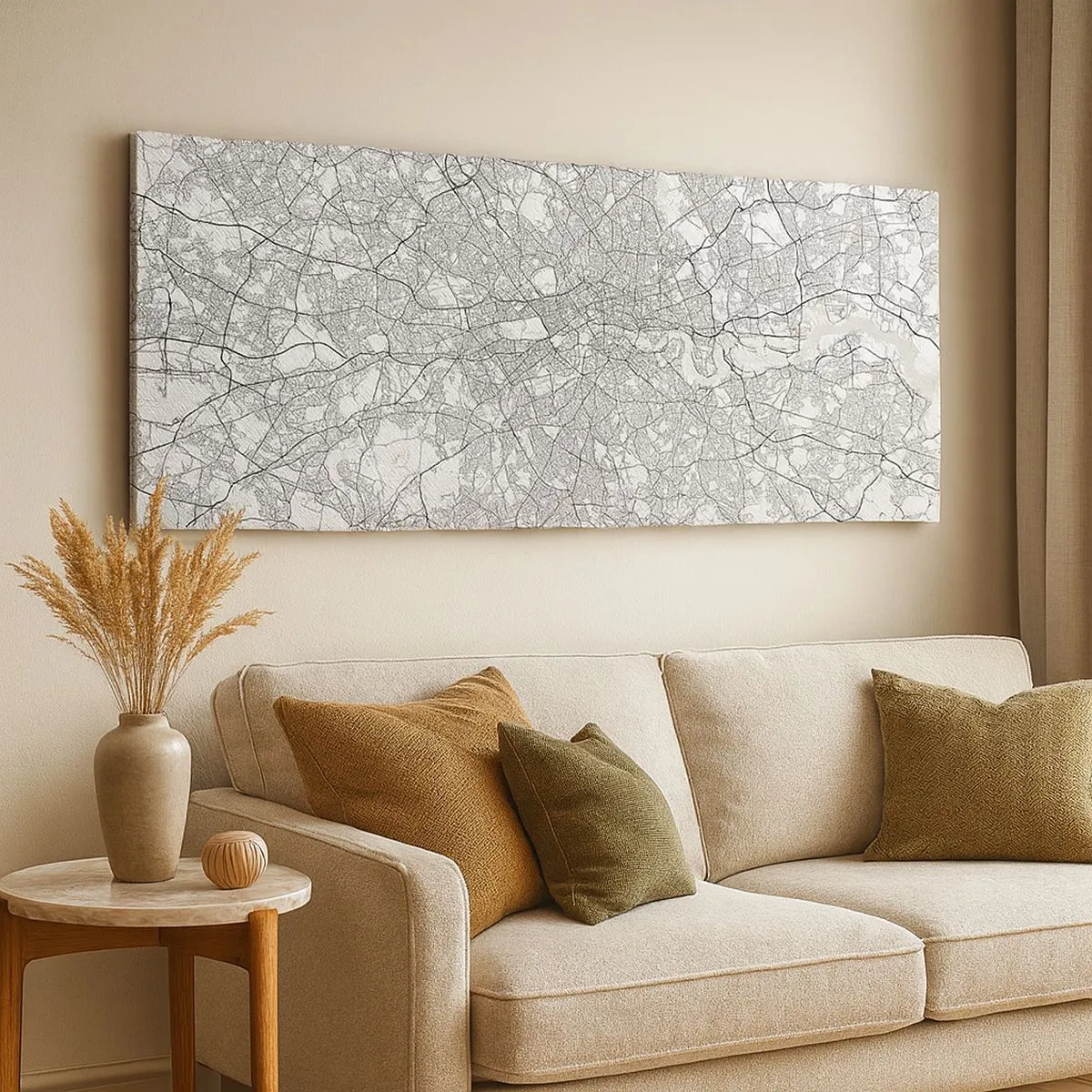 Impression sur toile - Image sur toile - Carte du labyrinthe londonien - 100x40 cm