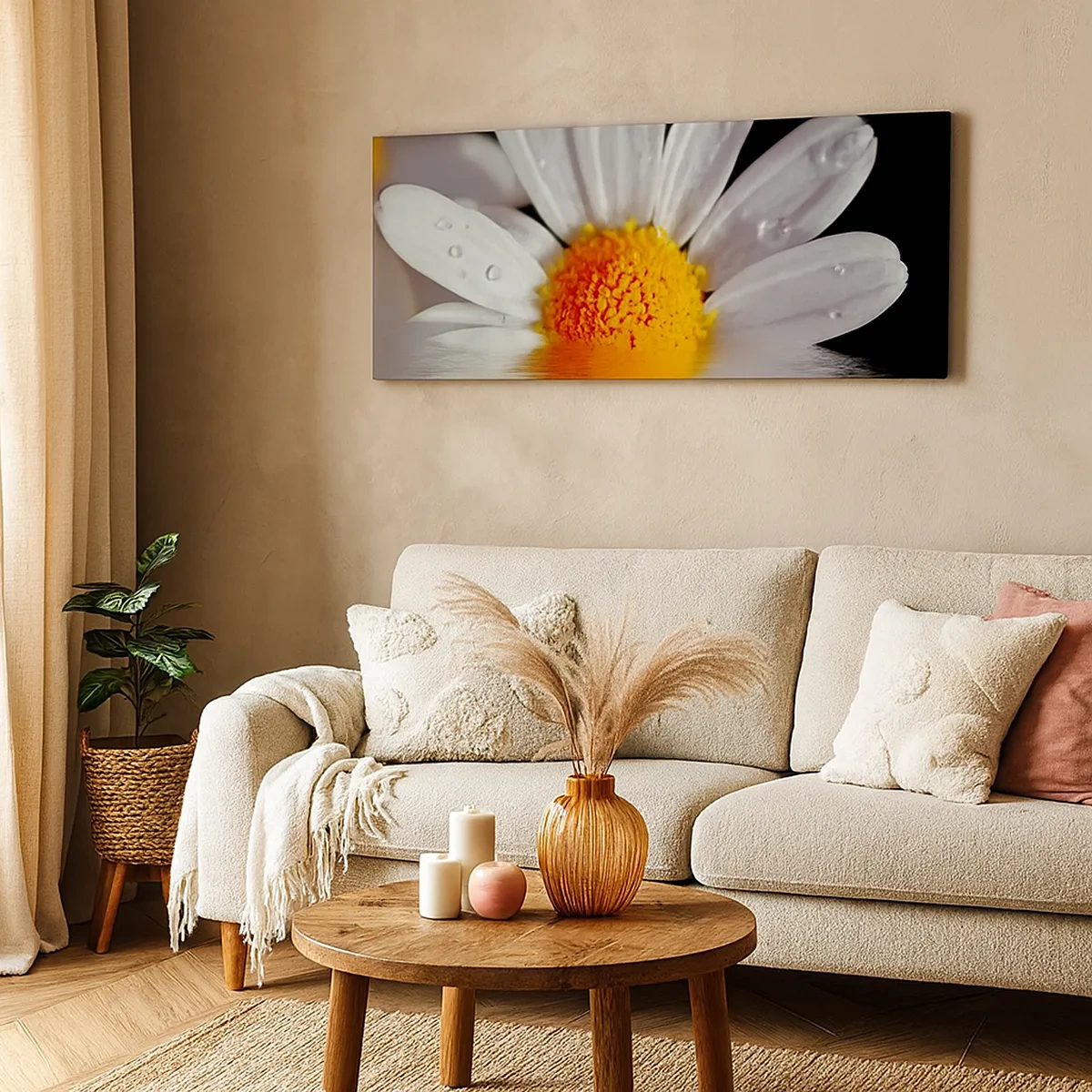 Impression sur toile - Image sur toile - Le soleil levant des marguerites - 30x30 cm
