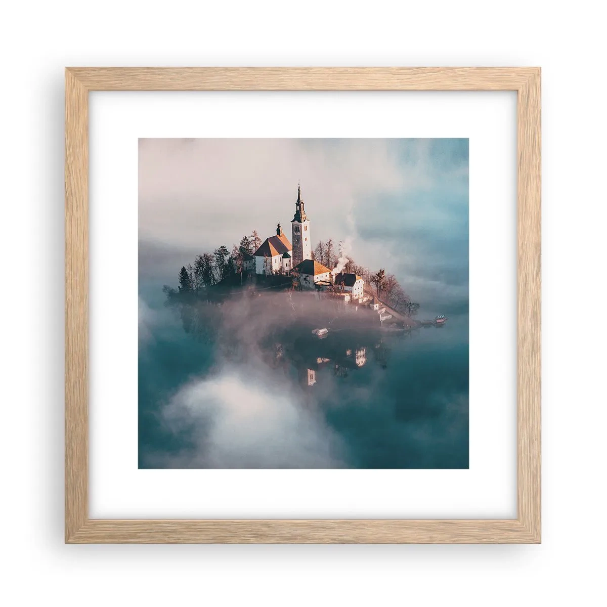 Affiche dans un chêne clair - Poster - Île de rêve - 30x30 cm