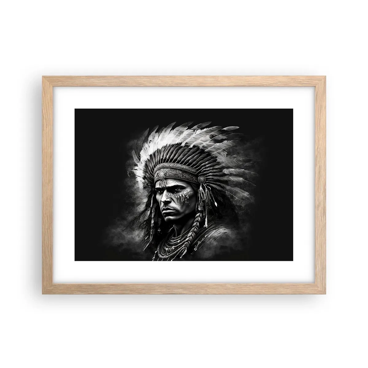 Affiche dans un chêne clair - Poster - Un leader et un guerrier - 40x30 cm