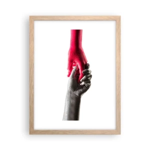 Affiche dans un chêne clair - Poster - Ensemble, bien que différents - 30x40 cm