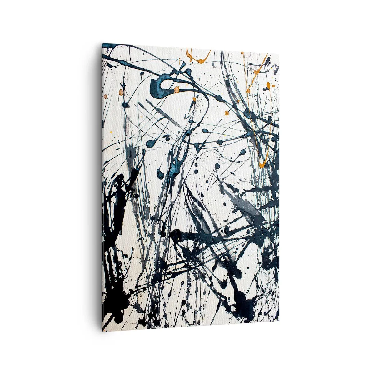 Impression sur toile - Image sur toile - Une peinture abstraite avec des éclaboussures de peinture dans des motifs dynamiques. - 70x100cm - Abstraction expressionniste - Décoration murale moderne pour le salon et la chambre ARTTOR