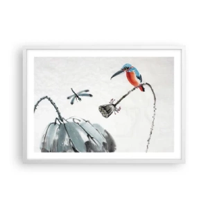 Affiche dans un cadre blanc - Poster - La vie du champ - 70x50 cm