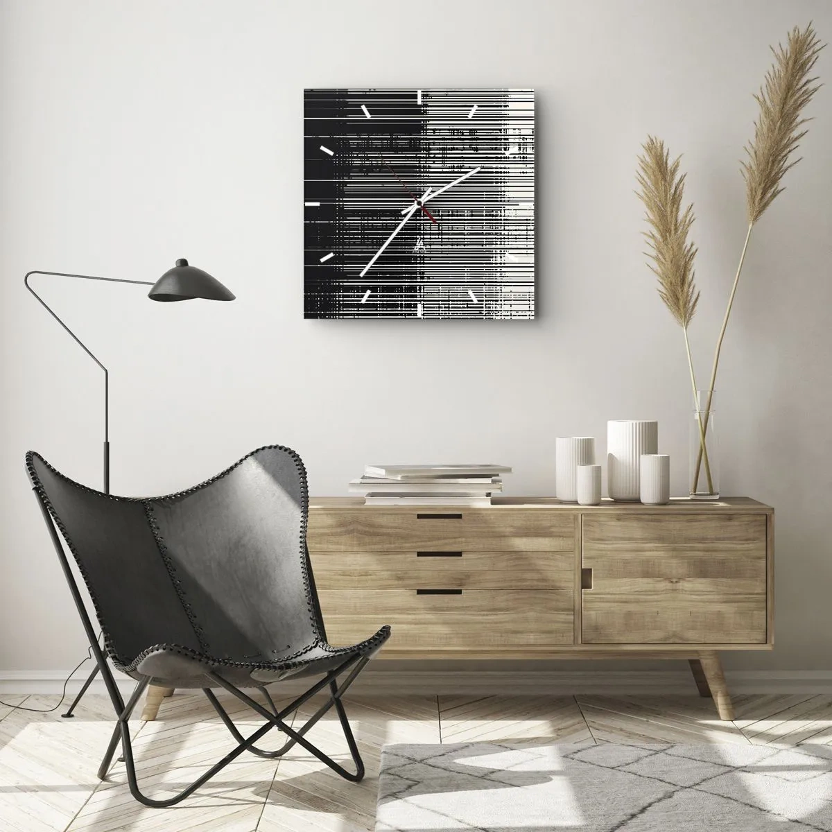 Horloge murale - Pendule murale - Ondes et vibrations - 40x40 cm