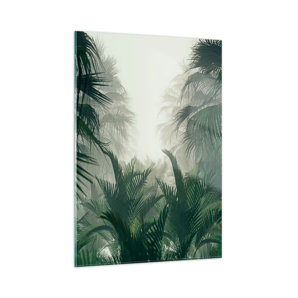 Impression sur verre - Image sur verre - Jungle tropicale enveloppée de brouillard - 50x70cm - Secret tropical - Décoration murale moderne pour le salon et la chambre ARTTOR