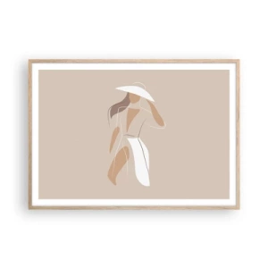 Affiche dans un chêne clair - Poster - Lea mode est un jeu - 100x70 cm