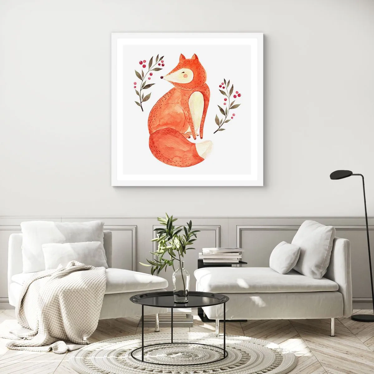 Affiche dans un cadre blanc - Poster - Petit rouquin - 50x50 cm