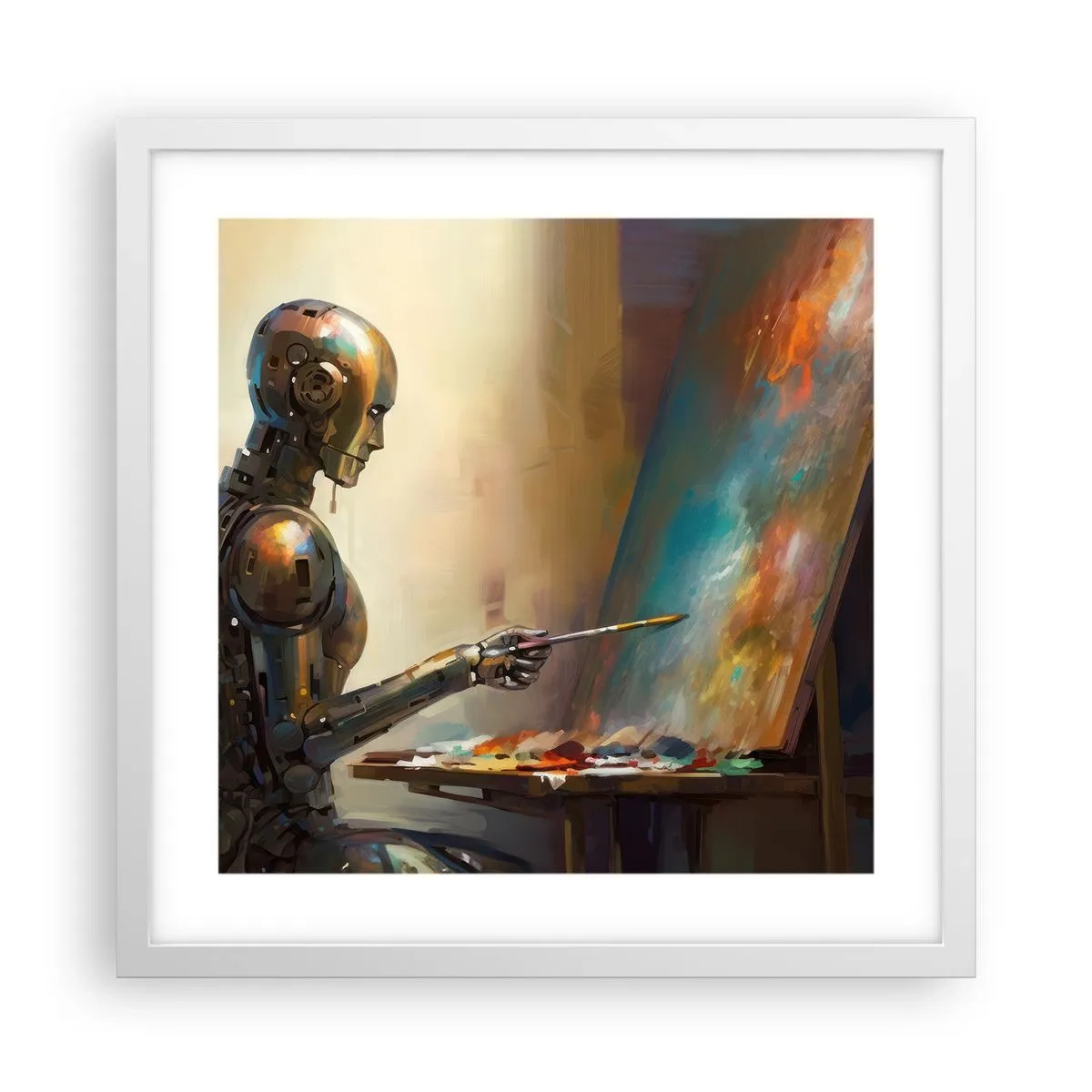 Affiche dans un cadre blanc - Poster - L'art du futur - 40x40 cm