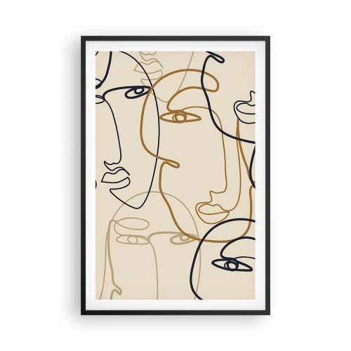 Affiche dans un cadre noir - Poster - Portrait multiplié - 61x91 cm