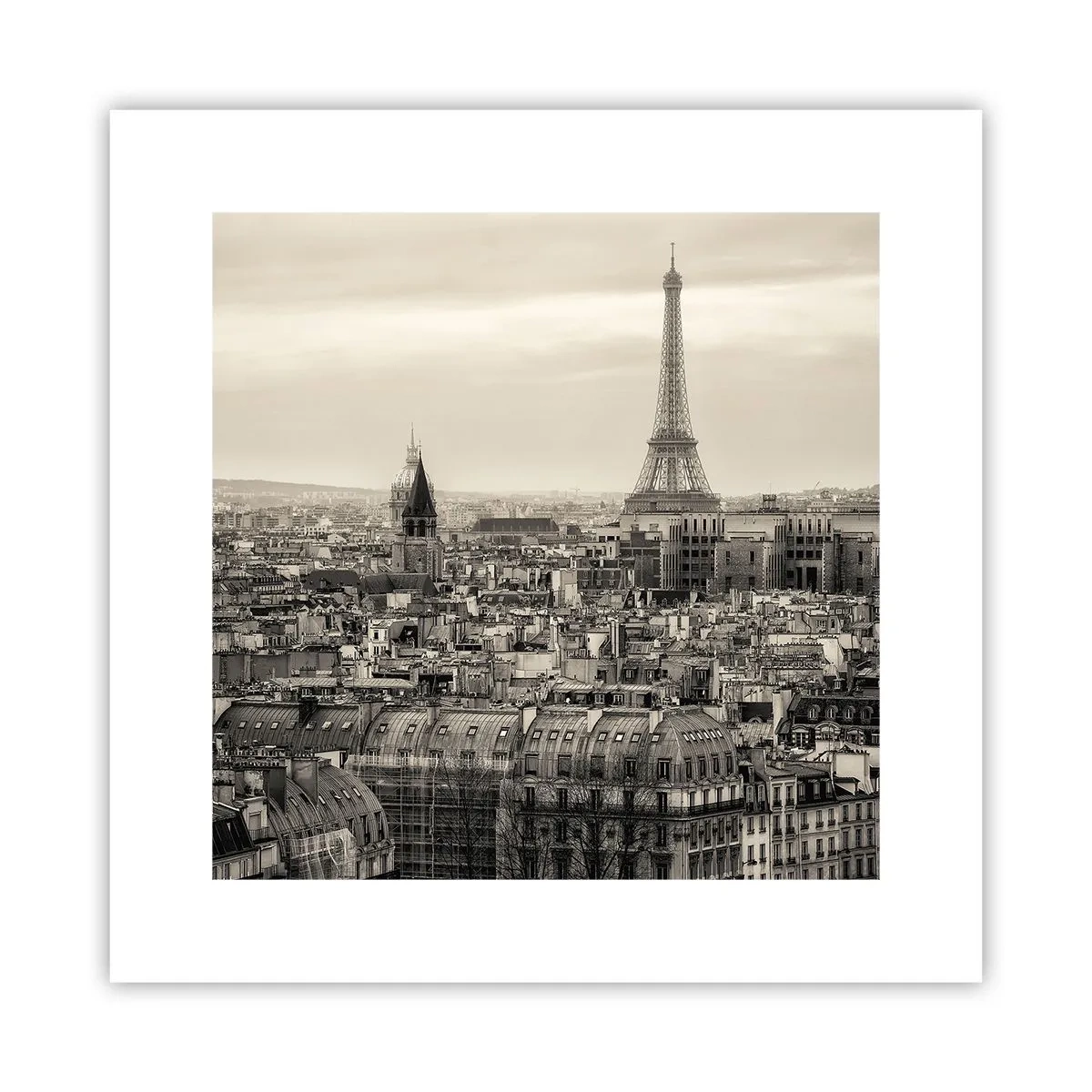 Affiche - Poster - Sur les toits de Paris - 30x30 cm
