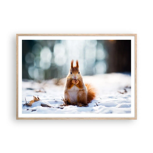 Affiche dans un chêne clair - Poster - Qu'est ce que tu regardes comme ça? - 100x70 cm