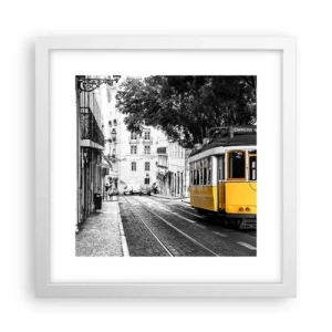 Affiche dans un cadre blanc - Poster - Et du fado en arrière-plan - 30x30 cm