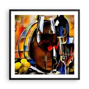 Affiche dans un cadre noir - Poster - Et le monde prend des couleurs - 60x60 cm