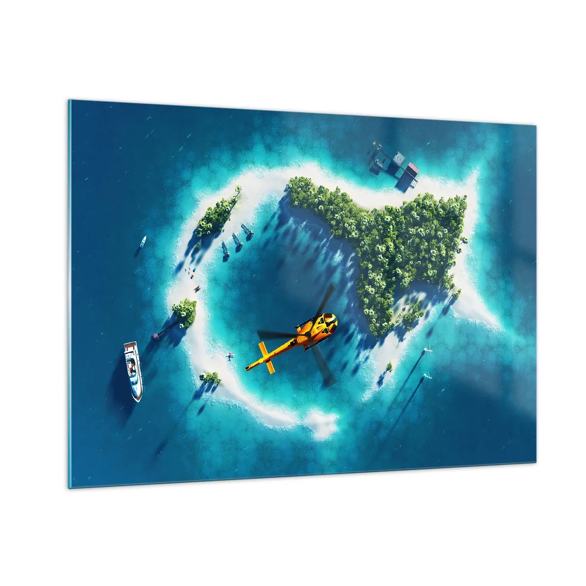 Impression sur verre - Image sur verre - Achetez-vous une île - 100x70cm - Achetez-vous une île - Décoration murale moderne pour le salon et la chambre ARTTOR