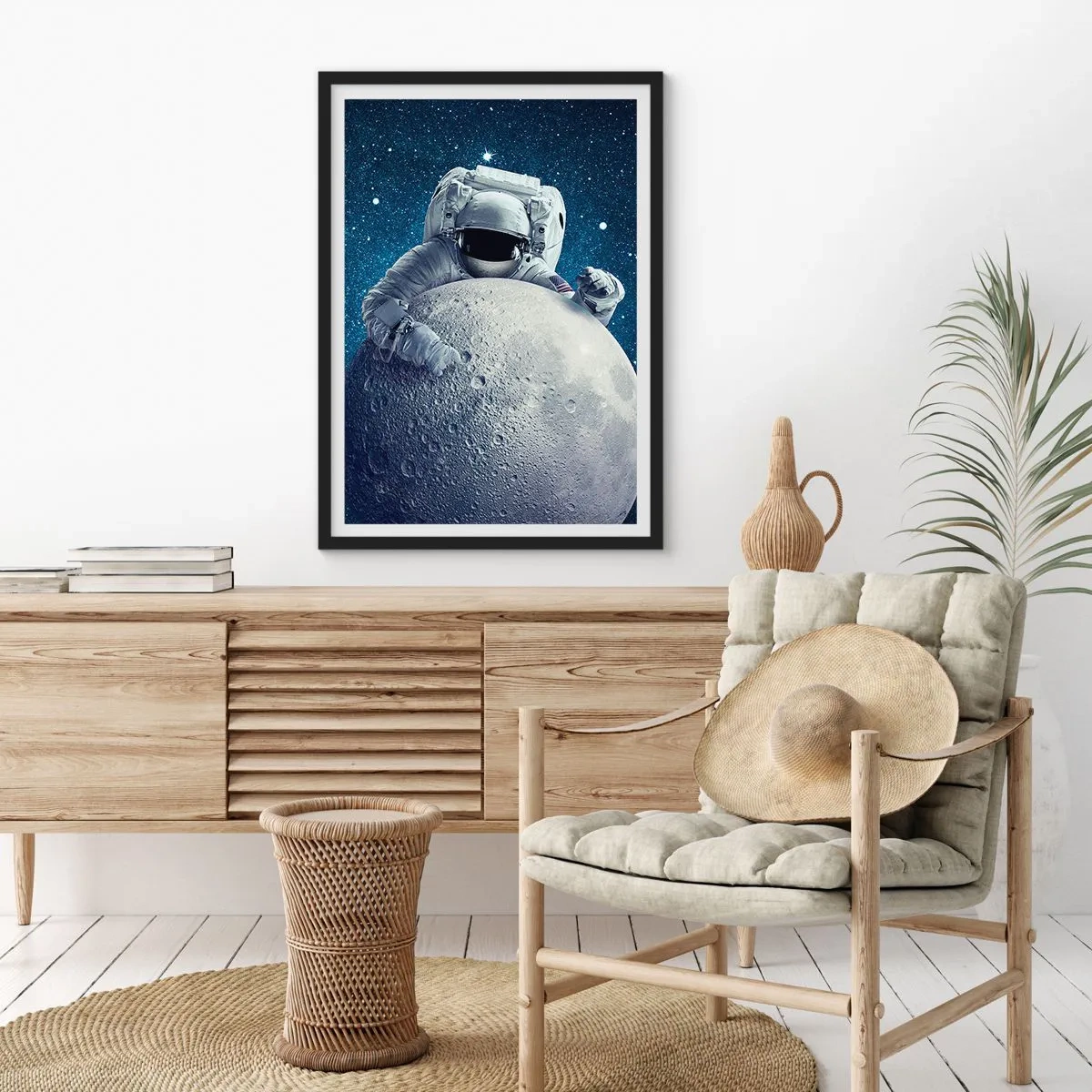 Affiche dans un cadre noir - Poster - Comique de l'espace - 70x100 cm