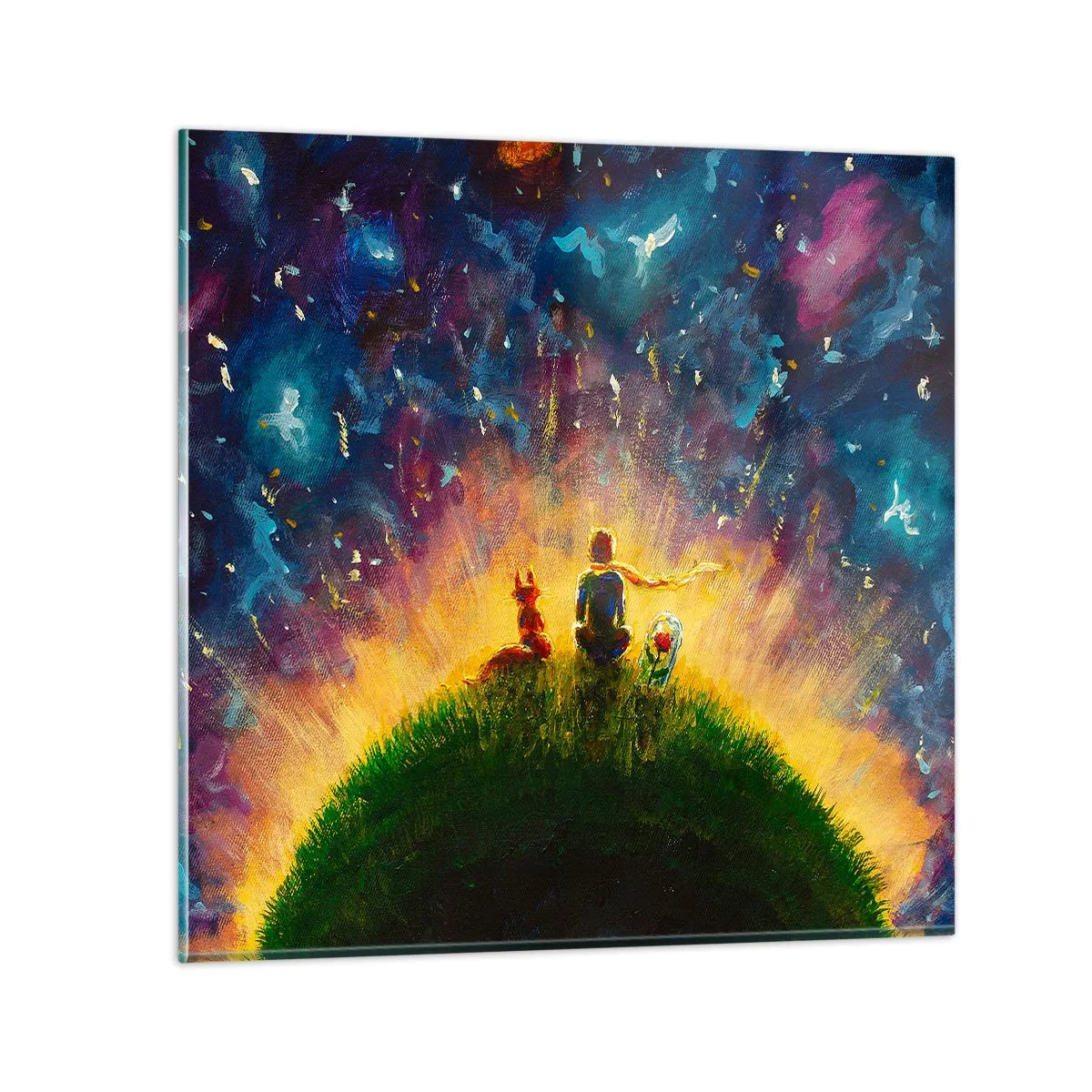 Impression sur verre - Image sur verre - Amour et amitié - le monde entier - 30x30 cm