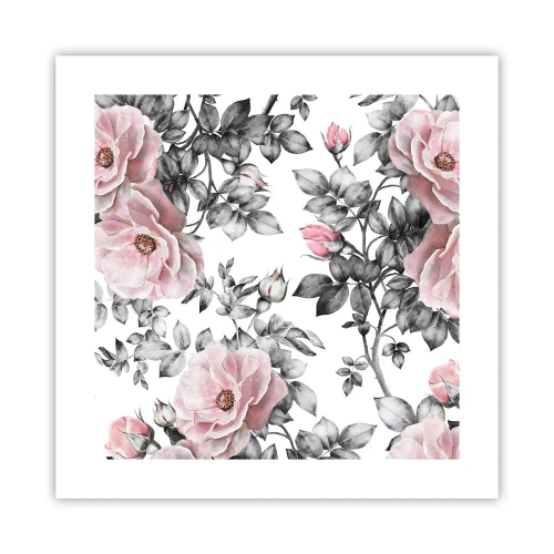 Affiche - Poster - Se perdre dans les fleurs des roses - 40x40 cm