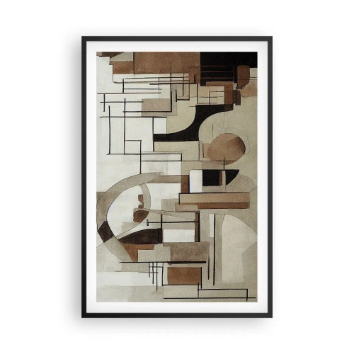 Affiche dans un cadre noir - Poster - Paysage urbain 2.0 - 61x91 cm