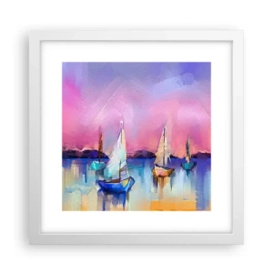 Affiche dans un cadre blanc - Poster - Direction: les eaux larges - 30x30 cm