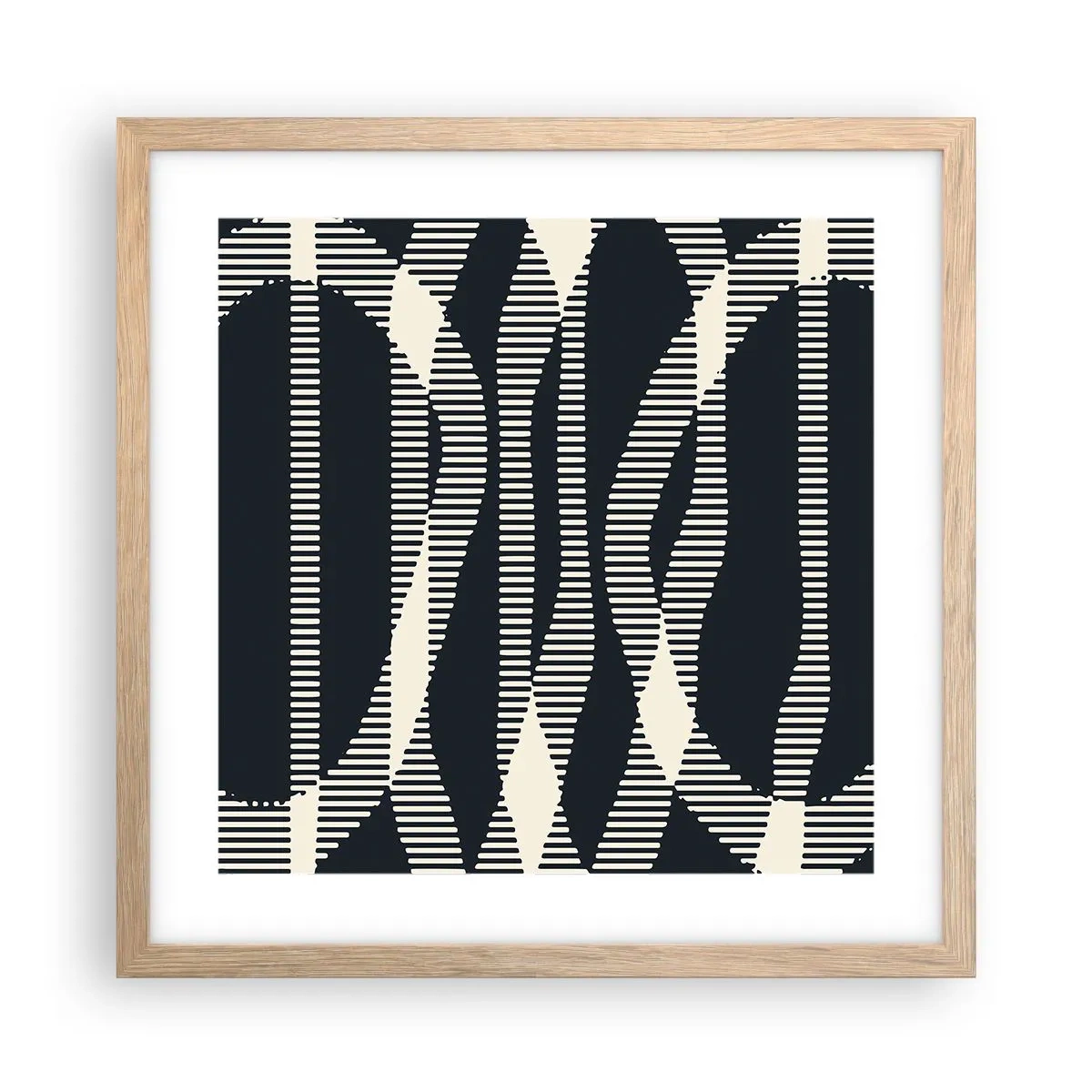 Affiche dans un chêne clair - Poster - Une tentative de briser l'obscurité - 40x40 cm