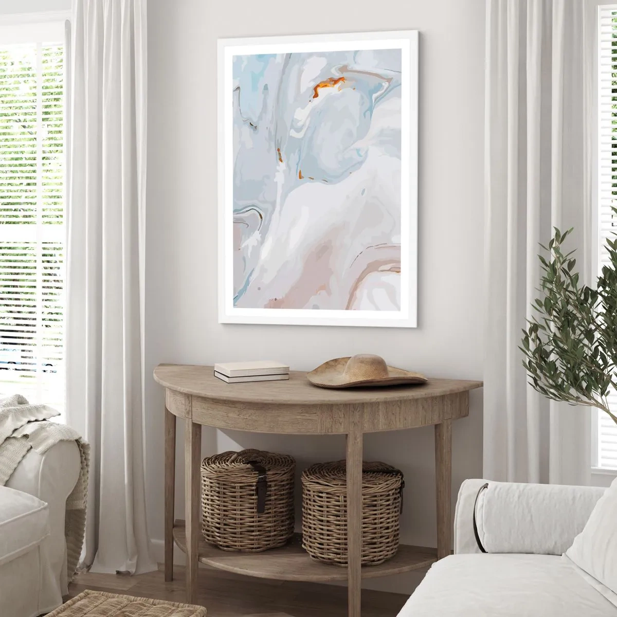 Affiche dans un cadre blanc - Poster - Blanc surélevé - 50x70 cm