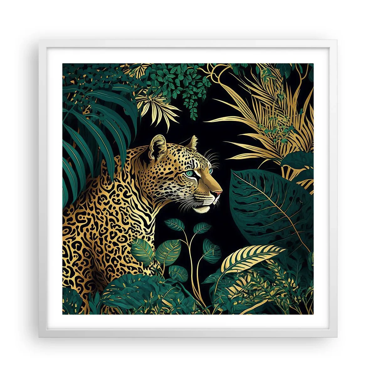 Affiche dans un cadre blanc - Poster - Un hôte dans la jungle - 60x60 cm