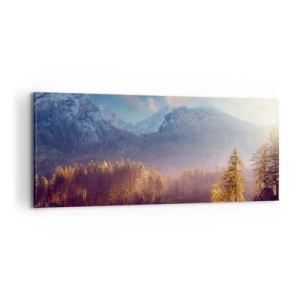 Impression sur toile - Image sur toile - Dans les montagnes et les vallées - 100x40 cm